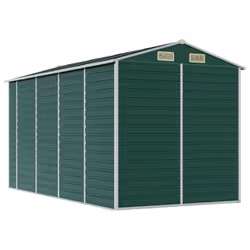 vidaXL Garden Shed Outdoor Storage Shed Patio Yard Tool Shed Galvanised Steel - green, 191 x 385 x 198 cm - Additional view 6