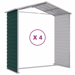 vidaXL Garden Shed Outdoor Storage Shed Patio Yard Tool Shed Galvanised Steel - green, 191 x 385 x 198 cm - Additional view 8