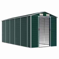 vidaXL Garden Shed Outdoor Storage Shed Patio Yard Tool Shed Galvanised Steel - green, 191 x 470 x 198 cm - Additional view 2