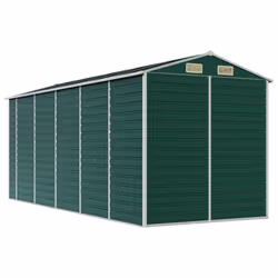 vidaXL Garden Shed Outdoor Storage Shed Patio Yard Tool Shed Galvanised Steel - green, 191 x 470 x 198 cm - Additional view 6