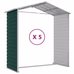 vidaXL Garden Shed Outdoor Storage Shed Patio Yard Tool Shed Galvanised Steel - green, 191 x 470 x 198 cm - Additional view 8