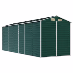 vidaXL Garden Shed Outdoor Storage Shed Patio Yard Tool Shed Galvanised Steel - green, 191 x 555 x 198 cm - Additional view 6