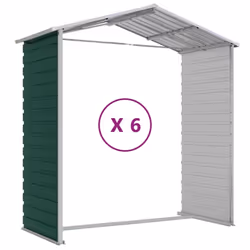 vidaXL Garden Shed Outdoor Storage Shed Patio Yard Tool Shed Galvanised Steel - green, 191 x 555 x 198 cm - Additional view 8