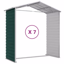 vidaXL Garden Shed Outdoor Storage Shed Patio Yard Tool Shed Galvanised Steel - green, 191 x 640 x 198 cm - Additional view 8