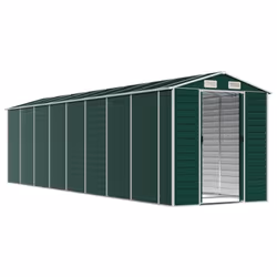 vidaXL Garden Shed Outdoor Storage Shed Patio Yard Tool Shed Galvanised Steel - green, 191 x 725 x 198 cm - Additional view 2