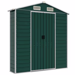vidaXL Garden Shed Outdoor Storage Shed Patio Yard Tool Shed Galvanised Steel - green, 191 x 725 x 198 cm - Additional view 7