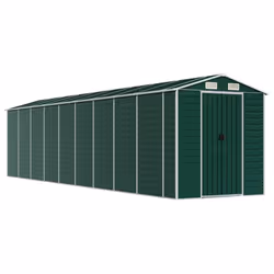 vidaXL Garden Shed Outdoor Storage Shed Patio Yard Tool Shed Galvanised Steel - green, 191 x 810 x 198 cm