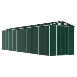 vidaXL Garden Shed Outdoor Storage Shed Patio Yard Tool Shed Galvanised Steel - green, 191 x 810 x 198 cm