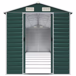 vidaXL Garden Shed Outdoor Storage Shed Patio Yard Tool Shed Galvanised Steel - green, 191 x 810 x 198 cm - Additional view 4