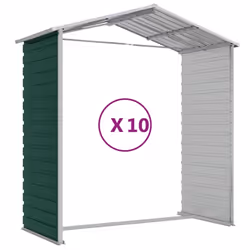 vidaXL Garden Shed Outdoor Storage Shed Patio Yard Tool Shed Galvanised Steel - green, 191 x 895 x 198 cm - Additional view 8