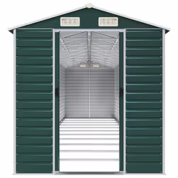 vidaXL Garden Shed Outdoor Storage Shed Patio Yard Tool Shed Galvanised Steel - green, 191 x 980 x 198 cm - Additional view 4