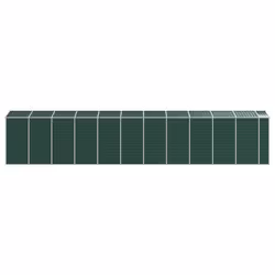 vidaXL Garden Shed Outdoor Storage Shed Patio Yard Tool Shed Galvanised Steel - green, 191 x 980 x 198 cm - Additional view 5