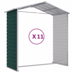 vidaXL Garden Shed Outdoor Storage Shed Patio Yard Tool Shed Galvanised Steel - green, 191 x 980 x 198 cm - Additional view 8