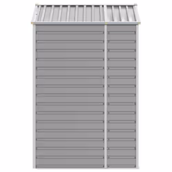 vidaXL Garden Shed Outdoor Storage Shed Patio Yard Tool Shed Galvanised Steel - light grey, 191 x 130 x 198 cm - Additional view 5