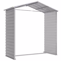 vidaXL Garden Shed Outdoor Storage Shed Patio Yard Tool Shed Galvanised Steel - light grey, 191 x 130 x 198 cm - Additional view 8