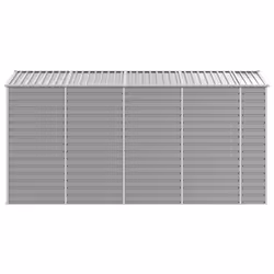 vidaXL Garden Shed Outdoor Storage Shed Patio Yard Tool Shed Galvanised Steel - light grey, 191 x 385 x 198 cm - Additional view 5
