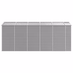 vidaXL Garden Shed Outdoor Storage Shed Patio Yard Tool Shed Galvanised Steel - light grey, 191 x 470 x 198 cm - Additional view 5