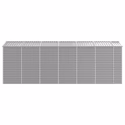 vidaXL Garden Shed Outdoor Storage Shed Patio Yard Tool Shed Galvanised Steel - light grey, 191 x 555 x 198 cm - Additional view 5