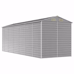 vidaXL Garden Shed Outdoor Storage Shed Patio Yard Tool Shed Galvanised Steel - light grey, 191 x 555 x 198 cm - Additional view 6