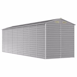 vidaXL Garden Shed Outdoor Storage Shed Patio Yard Tool Shed Galvanised Steel - light grey, 191 x 640 x 198 cm - Additional view 6