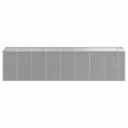 vidaXL Garden Shed Outdoor Storage Shed Patio Yard Tool Shed Galvanised Steel - light grey, 191 x 725 x 198 cm - Additional view 5