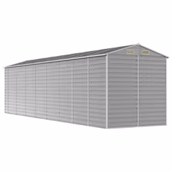 vidaXL Garden Shed Outdoor Storage Shed Patio Yard Tool Shed Galvanised Steel - light grey, 191 x 725 x 198 cm - Additional view 6