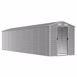 vidaXL Garden Shed Outdoor Storage Shed Patio Yard Tool Shed Galvanised Steel - light grey, 191 x 810 x 198 cm - Additional view 2