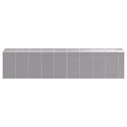 vidaXL Garden Shed Outdoor Storage Shed Patio Yard Tool Shed Galvanised Steel - light grey, 191 x 810 x 198 cm - Additional view 5