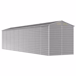 vidaXL Garden Shed Outdoor Storage Shed Patio Yard Tool Shed Galvanised Steel - light grey, 191 x 810 x 198 cm - Additional view 6