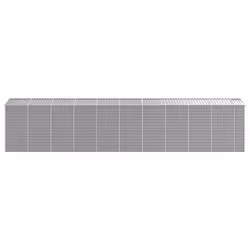 vidaXL Garden Shed Outdoor Storage Shed Patio Yard Tool Shed Galvanised Steel - light grey, 191 x 895 x 198 cm - Additional view 5