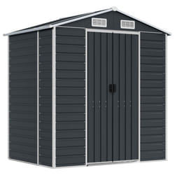 vidaXL Garden Shed Outdoor Storage Shed Patio Yard Tool Shed Galvanised Steel - anthracite, 191 x 130 x 198 cm