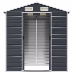 vidaXL Garden Shed Outdoor Storage Shed Patio Yard Tool Shed Galvanised Steel - anthracite, 191 x 130 x 198 cm - Additional view 4