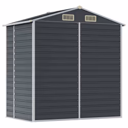 vidaXL Garden Shed Outdoor Storage Shed Patio Yard Tool Shed Galvanised Steel - anthracite, 191 x 130 x 198 cm - Additional view 6