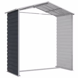 vidaXL Garden Shed Outdoor Storage Shed Patio Yard Tool Shed Galvanised Steel - anthracite, 191 x 130 x 198 cm - Additional view 8