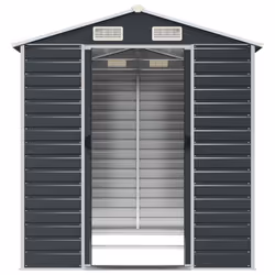vidaXL Garden Shed Outdoor Storage Shed Patio Yard Tool Shed Galvanised Steel - anthracite, 191 x 215 x 198 cm - Additional view 4