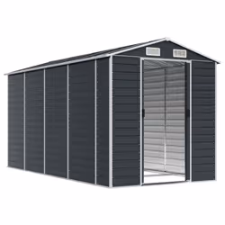 vidaXL Garden Shed Outdoor Storage Shed Patio Yard Tool Shed Galvanised Steel - anthracite, 191 x 385 x 198 cm - Additional view 2