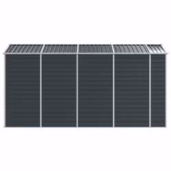 vidaXL Garden Shed Outdoor Storage Shed Patio Yard Tool Shed Galvanised Steel - anthracite, 191 x 385 x 198 cm - Additional view 5