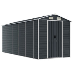 vidaXL Garden Shed Outdoor Storage Shed Patio Yard Tool Shed Galvanised Steel - anthracite, 191 x 470 x 198 cm
