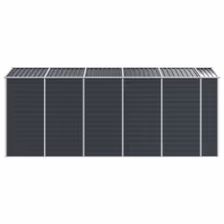 vidaXL Garden Shed Outdoor Storage Shed Patio Yard Tool Shed Galvanised Steel - anthracite, 191 x 470 x 198 cm