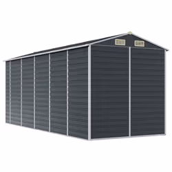 vidaXL Garden Shed Outdoor Storage Shed Patio Yard Tool Shed Galvanised Steel - anthracite, 191 x 470 x 198 cm - Additional view 4