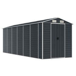 vidaXL Garden Shed Outdoor Storage Shed Patio Yard Tool Shed Galvanised Steel - anthracite, 191 x 555 x 198 cm