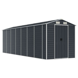 vidaXL Garden Shed Outdoor Storage Shed Patio Yard Tool Shed Galvanised Steel - anthracite, 191 x 640 x 198 cm