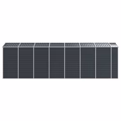 vidaXL Garden Shed Outdoor Storage Shed Patio Yard Tool Shed Galvanised Steel - anthracite, 191 x 640 x 198 cm - Additional view 5