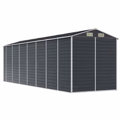 vidaXL Garden Shed Outdoor Storage Shed Patio Yard Tool Shed Galvanised Steel - anthracite, 191 x 640 x 198 cm - Additional view 6