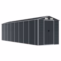 vidaXL Garden Shed Outdoor Storage Shed Patio Yard Tool Shed Galvanised Steel - anthracite, 191 x 725 x 198 cm