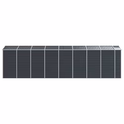 vidaXL Garden Shed Outdoor Storage Shed Patio Yard Tool Shed Galvanised Steel - anthracite, 191 x 725 x 198 cm - Additional view 5