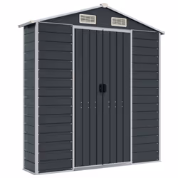 vidaXL Garden Shed Outdoor Storage Shed Patio Yard Tool Shed Galvanised Steel - anthracite, 191 x 725 x 198 cm - Additional view 7
