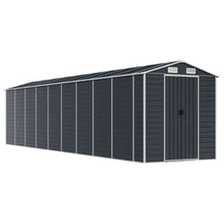 vidaXL Garden Shed Outdoor Storage Shed Patio Yard Tool Shed Galvanised Steel - anthracite, 191 x 810 x 198 cm