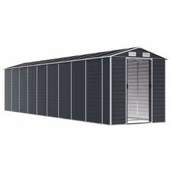 vidaXL Garden Shed Outdoor Storage Shed Patio Yard Tool Shed Galvanised Steel - anthracite, 191 x 810 x 198 cm