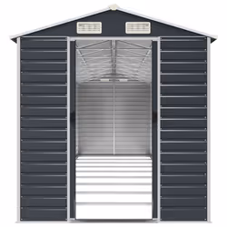 vidaXL Garden Shed Outdoor Storage Shed Patio Yard Tool Shed Galvanised Steel - anthracite, 191 x 810 x 198 cm - Additional view 4